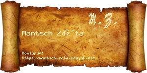 Mantsch Zéta névjegykártya
